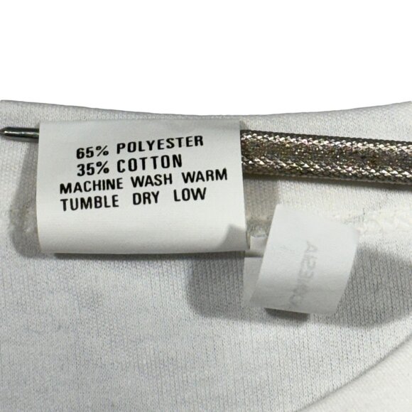 Vintage Liki Liki Hawaii 86 T-Shirt Medium White & Navy Striped Sleeves 90's - Picture 6 of 7